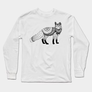 Color Me In Mandala Fox Long Sleeve T-Shirt